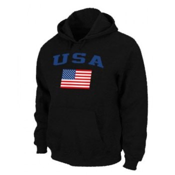 USA Olympics USA Flag Pullover NHL Hoodie Black USA Olympics USA Flag Pullover NHL Hoodie Black