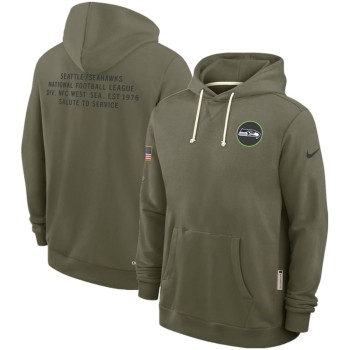 Men's Seattle Seahawks Olive 2025 Salute to Service Pullover Hoodie Men's Seattle Seahawks Olive 2025 Salute to Service Pullover Hoodie