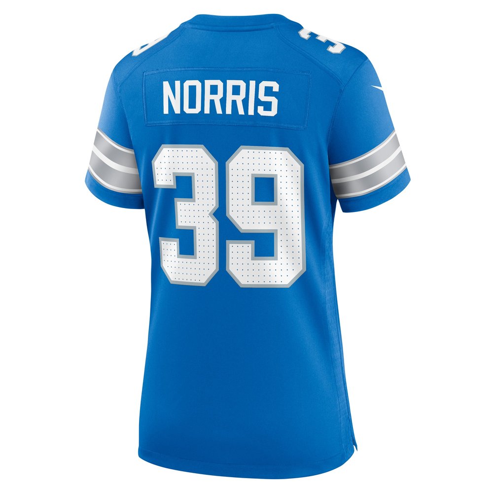 Women's Detroit Lions Morice Norris  Blue Game Jersey