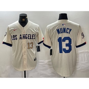 Men's Los Angeles Dodgers #13 Max Muncy Cream Stitched Baseball Jersey Men's Los Angeles Dodgers #13 Max Muncy Cream Stitched Baseball Jersey