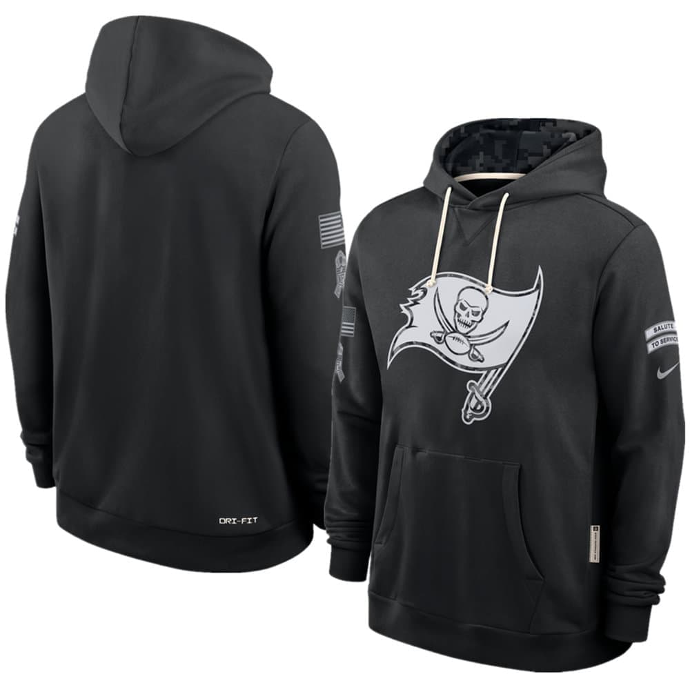 Men's Tampa Bay Buccaneers Nike Black 2026 Salute to Service Sideline Dri-FIT Pullover Hoodie Men's Tampa Bay Buccaneers Nike Black 2026 Salute to Service Sideline Dri-FIT Pullover Hoodie