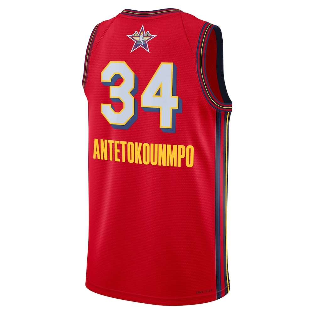 Unisex #34 Giannis Antetokounmpo Red 2025 NBA All-Star Game Swingman Player Jersey