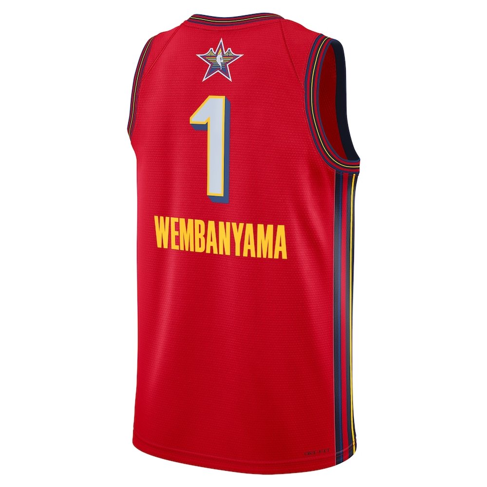 Unisex #1 Victor Wembanyama Red 2025 NBA All-Star Game Swingman Player Jersey Unisex #1 Victor Wembanyama Red 2025 NBA All-Star Game Swingman Player Jersey