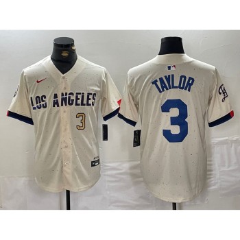 Men's Los Angeles Dodgers #3 Chris Taylor Cream Stitched Baseball Jersey Men's Los Angeles Dodgers #3 Chris Taylor Cream Stitched Baseball Jersey