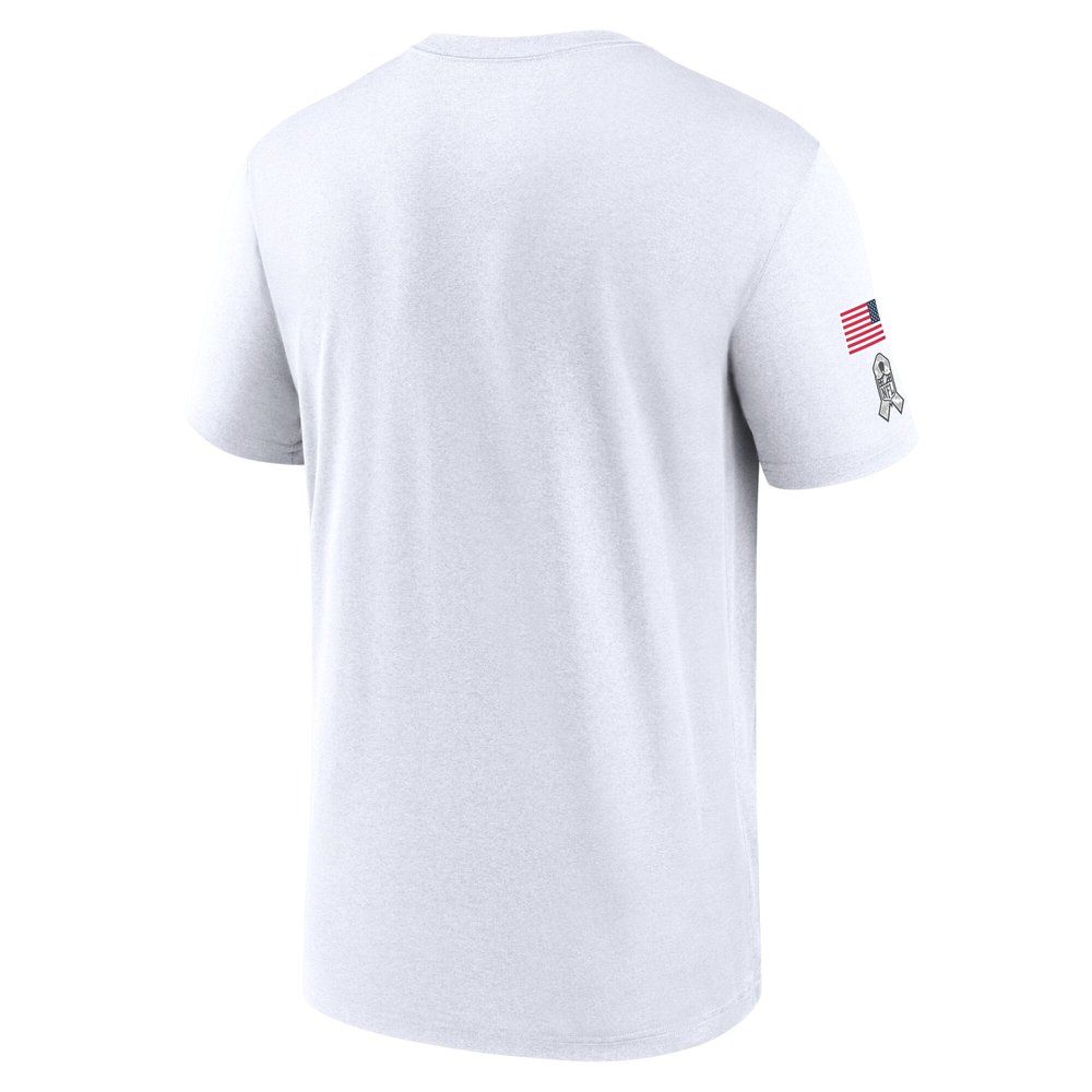 Men's New England Patriots White 2024 Salute To Service Legend Performance T-Shirt