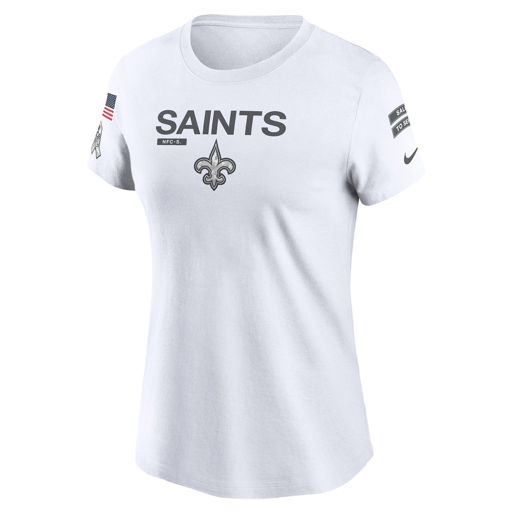 Women's New Orleans Saints  White 2024 Salute To Service Legend Performance T-Shirt