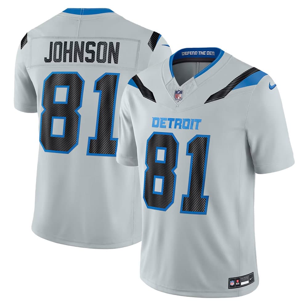 Men's Detroit Lions #81 Calvin Johnson Grey 2026 Rivalries Collection Vapor F.U.S.E. Limited Jersey