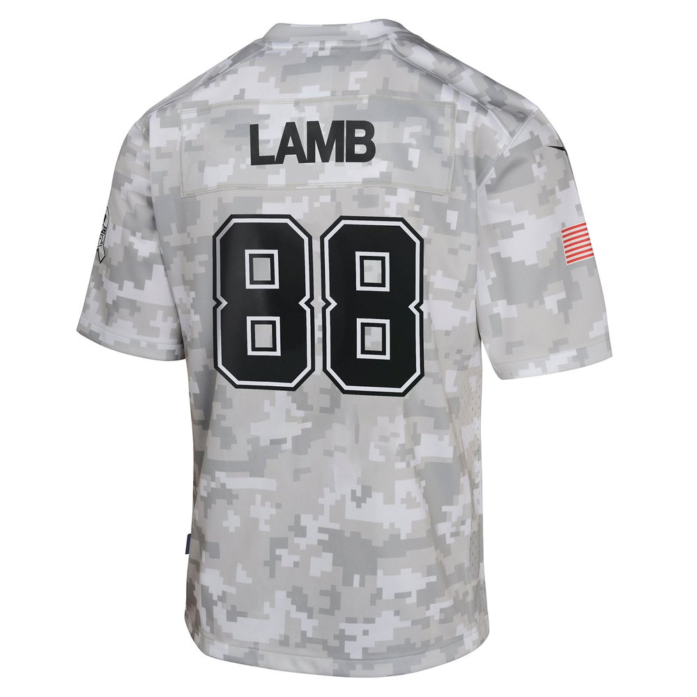 Youth Dallas Cowboys CeeDee Lamb Arctic Camo 2024 Salute to Service Game Jersey