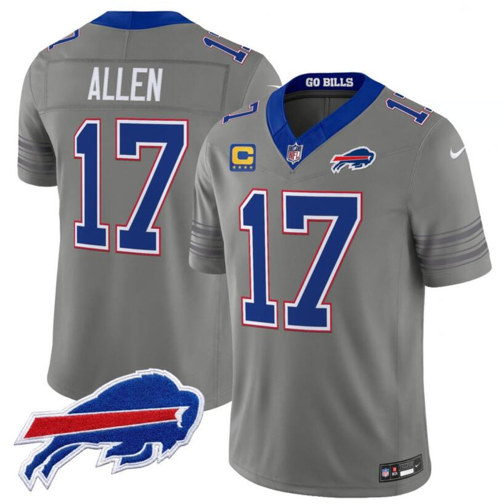 Men's Buffalo Bills #17 Josh Allen Gray 2026 Nickel City With 4-Star C Patch Vapor F.U.S.E. Limited Jersey Men's Buffalo Bills #17 Josh Allen Gray 2026 Nickel City With 4-Star C Patch Vapor F.U.S.E. Limited Jersey