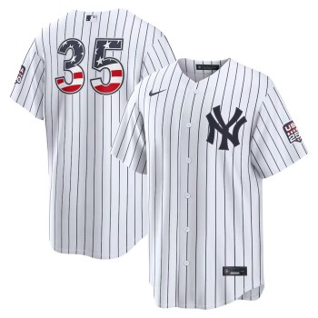 Men's New York Yankees #35 Cody Bellinger Nike White USA 250 Fourth of July Home Stadium Jersey