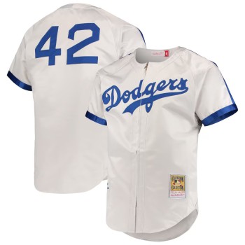 Youth Brooklyn Dodgers #42 Jackie Robinson Gray Cooperstown Collection Authentic Jersey Youth Brooklyn Dodgers #42 Jackie Robinson Gray Cooperstown Collection Authentic Jersey