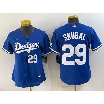 Women's Los Angeles Dodgers #29 Tarik Skubal Royal Cool Base Stitched Baseball Jersey Women's Los Angeles Dodgers #29 Tarik Skubal Royal Cool Base Stitched Baseball Jersey