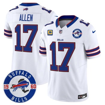 Men's Buffalo Bills #17 Josh Allen White Est. 1960 Patch Vapor F.U.S.E. Limited Jersey Men's Buffalo Bills #17 Josh Allen White Est. 1960 Patch Vapor F.U.S.E. Limited Jersey