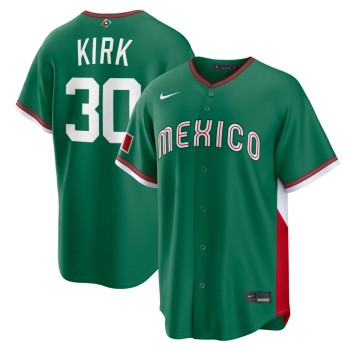 Men's Mexico Baseball #30 Alejandro Kirk Green 2026 World Baseball Classic Road Stadium Jersey Men's Mexico Baseball #30 Alejandro Kirk Green 2026 World Baseball Classic Road Stadium Jersey