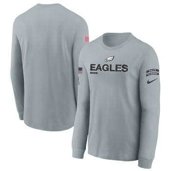 Youth Philadelphia Eagles Gray 2024 Salute To Service Long Sleeve T-Shirt Youth Philadelphia Eagles Gray 2024 Salute To Service Long Sleeve T-Shirt