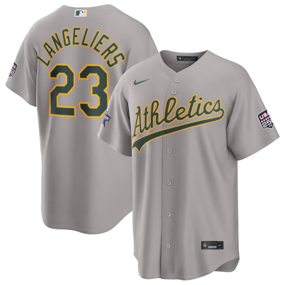 Men's Oakland Athletics #23 Shea Langeliers Nike Gray 2026 All-Star Game Replica Jersey