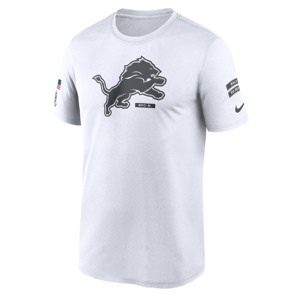 Men's Detroit Lions White 2024 Salute To Service Legend Performance T-Shirt