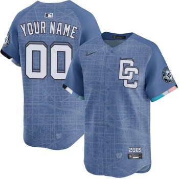 Youth Washington Nationals Blue City Connect Limited Custom Jersey Youth Washington Nationals Blue City Connect Limited Custom Jersey