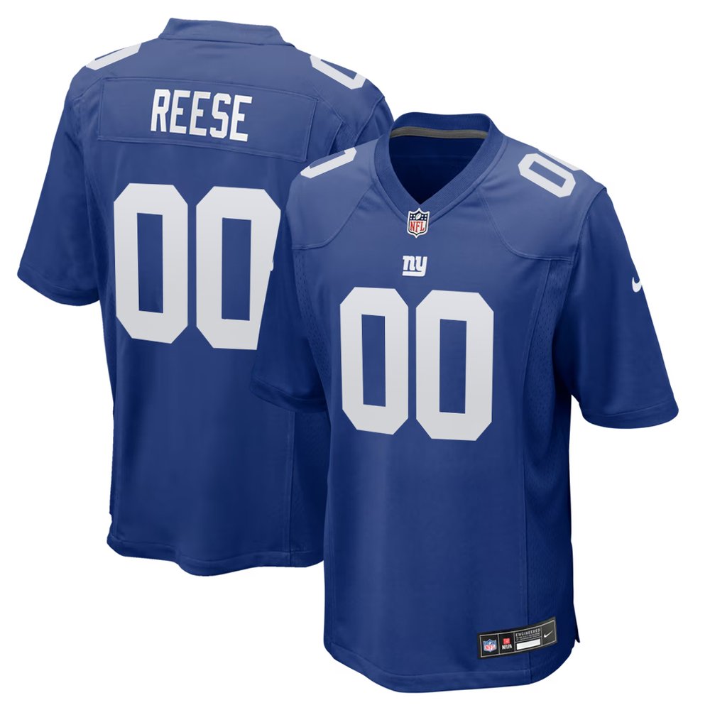 Men's New York Giants Arvell Reese Royal 2026 NFL Draft Game Jersey Men's New York Giants Arvell Reese Royal 2026 NFL Draft Game Jersey