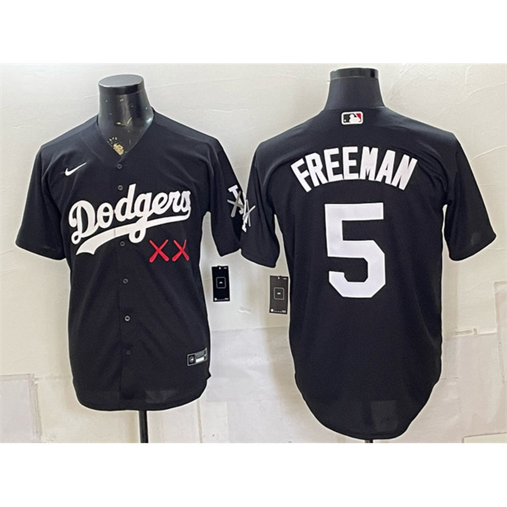 Youth Los Angeles Dodgers x KAWS #5 Freddie Freeman Black Vapor Premier Limited Baseball Jersey Youth Los Angeles Dodgers x KAWS #5 Freddie Freeman Black Vapor Premier Limited Baseball Jersey