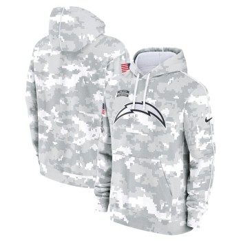 Men's Los Angeles Chargers Arctic Camo 2024 Salute to Service Club Fleece Pullover Hoodie Men's Los Angeles Chargers Arctic Camo 2024 Salute to Service Club Fleece Pullover Hoodie
