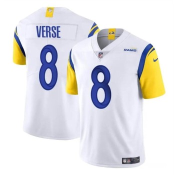 Youth Los Angeles Rams #8 Jared Verse White 2024 Draft Vapor Untouchable Stitched Football Jersey Youth Los Angeles Rams #8 Jared Verse White 2024 Draft Vapor Untouchable Stitched Football Jersey