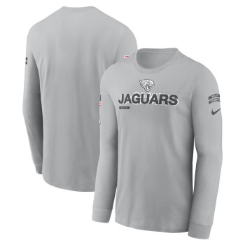 Men's Jacksonville Jaguars Gray 2024 Salute To Service Long Sleeve T-Shirt Men's Jacksonville Jaguars Gray 2024 Salute To Service Long Sleeve T-Shirt