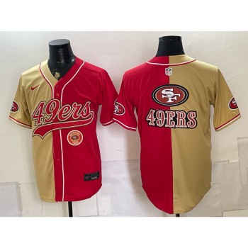 Youth San Francisco 49ers Red Split Cool Base Stitched Baseball Jersey