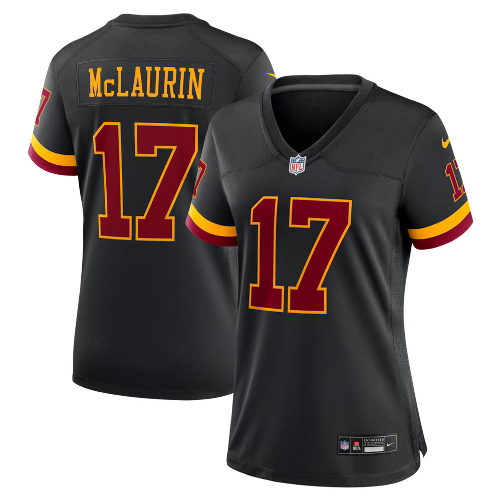 Women's Washington Commanders #17 Terry McLaurin Nike Black Hail Raiser Alternate Game Jersey Women's Washington Commanders #17 Terry McLaurin Nike Black Hail Raiser Alternate Game Jersey