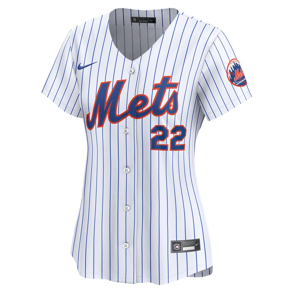 Women's New York Mets #22 Juan Soto White Home Limited Player Jersey Women's New York Mets #22 Juan Soto White Home Limited Player Jersey