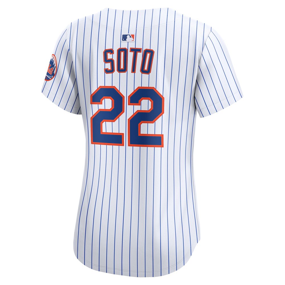 Women's New York Mets #22 Juan Soto White Home Limited Player Jersey Women's New York Mets #22 Juan Soto White Home Limited Player Jersey