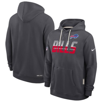 Men's Buffalo Bills Charcoal Sideline Standard Issue Top Prospect Dri-FIT Hoodie Men's Buffalo Bills Charcoal Sideline Standard Issue Top Prospect Dri-FIT Hoodie