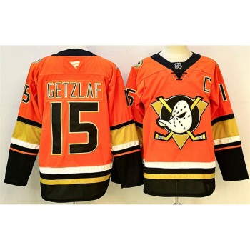 Men's Anaheim Ducks #15 Ryan Getzlaf Orange/Black 2024-25 With C Patch Stitched Premium Jersey Men's Anaheim Ducks #15 Ryan Getzlaf Orange/Black 2024-25 With C Patch Stitched Premium Jersey
