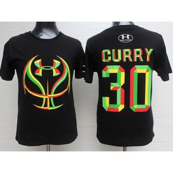Warriors #30 Stephen Curry Black Candy Under Armour Stitched NBA Jersey