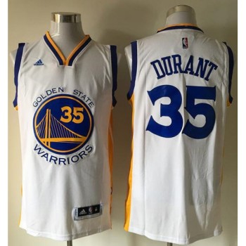 Warriors #35 Kevin Durant White Home Stitched NBA Jersey