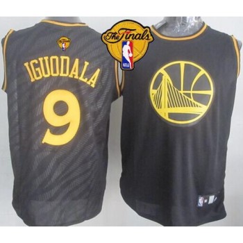 Warriors #9 Andre Iguodala Black Precious Metals Fashion The Finals Patch Stitched NBA Jersey