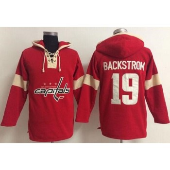 Washington Capitals #19 Nicklas Backstrom Red Pullover NHL Hoodie Washington Capitals #19 Nicklas Backstrom Red Pullover NHL Hoodie
