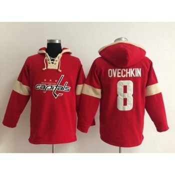 Washington Capitals #8 Alex Ovechkin Red Pullover NHL Hoodie Washington Capitals #8 Alex Ovechkin Red Pullover NHL Hoodie