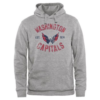 Washington Capitals Heritage Pullover Hoodie Ash Washington Capitals Heritage Pullover Hoodie Ash