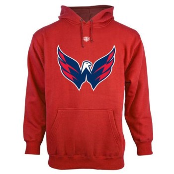 Washington Capitals Old Time Hockey Big Logo with Crest Pullover Hoodie Red Washington Capitals Old Time Hockey Big Logo with Crest Pullover Hoodie Red