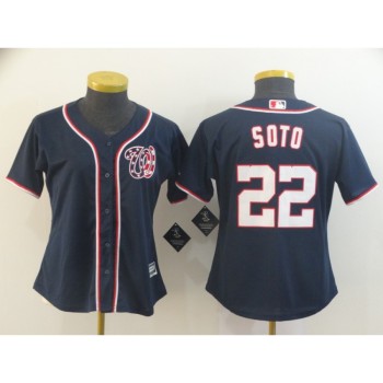 Washington Nationals #22 Juan Soto Navy Stitched MLB Jersey(Run Small) Washington Nationals #22 Juan Soto Navy Stitched MLB Jersey(Run Small)
