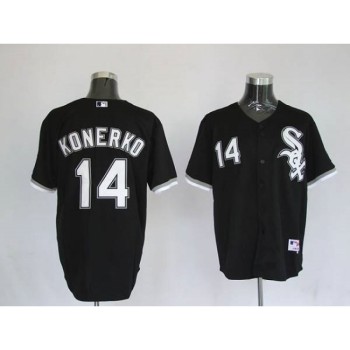 White Sox #14 Paul Konerko Stitched Black MLB Jersey White Sox #14 Paul Konerko Stitched Black MLB Jersey