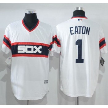 White Sox #1 Adam Eaton White New Cool Base Alternate Home Stitched MLB Jersey