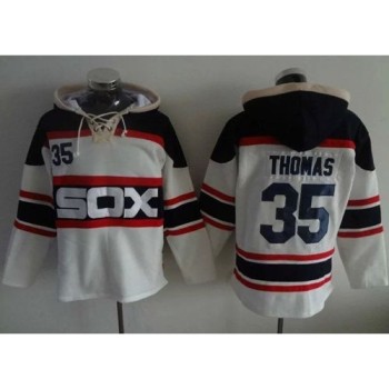 White Sox #35 Frank Thomas White Sawyer Hooded Sweatshirt Alternate Home MLB Hoodie White Sox #35 Frank Thomas White Sawyer Hooded Sweatshirt Alternate Home MLB Hoodie