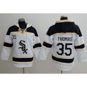 White Sox #35 Frank Thomas White Sawyer Hooded Sweatshirt MLB Hoodie White Sox #35 Frank Thomas White Sawyer Hooded Sweatshirt MLB Hoodie
