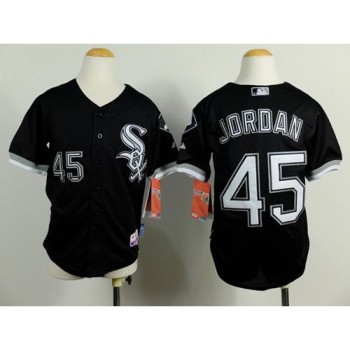 White Sox #45 Michael Jordan Black Cool Base Stitched Youth MLB Jersey White Sox #45 Michael Jordan Black Cool Base Stitched Youth MLB Jersey