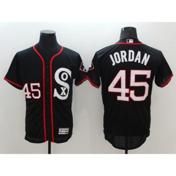 White Sox #45 Michael Jordan Black New Flexbase Authentic Collection Stitched MLB Jersey White Sox #45 Michael Jordan Black New Flexbase Authentic Collection Stitched MLB Jersey