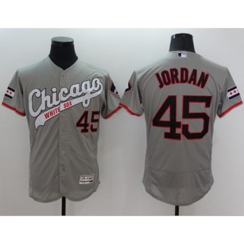 White Sox #45 Michael Jordan Grey Flexbase Authentic Collection Cooperstown Stitched MLB Jersey White Sox #45 Michael Jordan Grey Flexbase Authentic Collection Cooperstown Stitched MLB Jersey