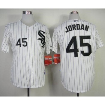 White Sox #45 Michael Jordan Stitched White Black Strip MLB Jersey White Sox #45 Michael Jordan Stitched White Black Strip MLB Jersey