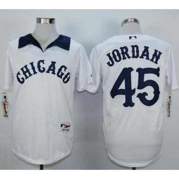 White Sox #45 Michael Jordan White 1976 Turn Back The Clock Stitched MLB Jersey White Sox #45 Michael Jordan White 1976 Turn Back The Clock Stitched MLB Jersey